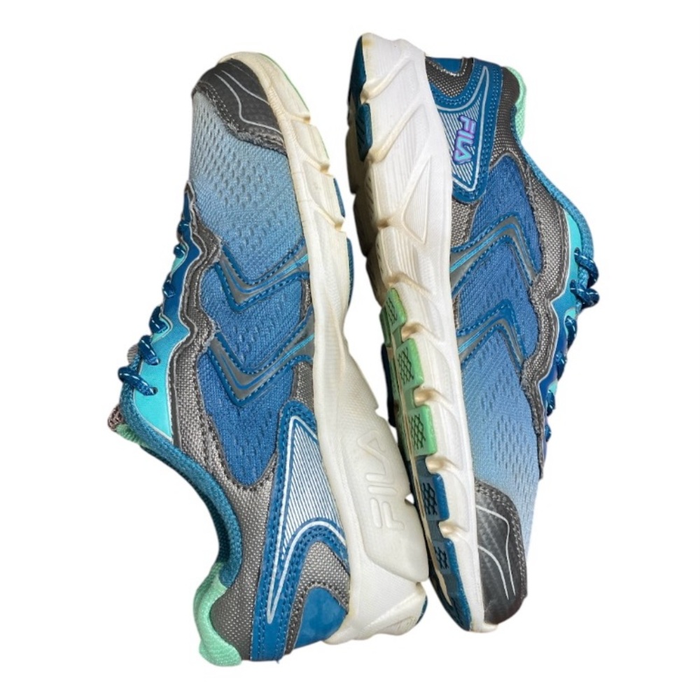 Fila Teal Grey COOL MAX Y2K athletic mesh lace up running sneakers women’s Sz 7